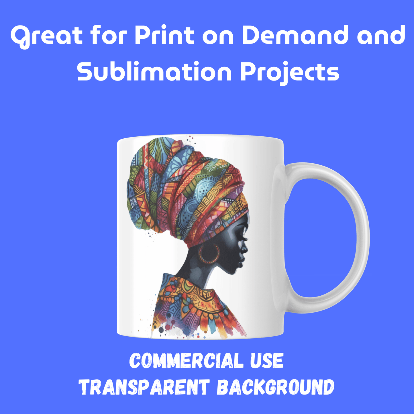 Afro, BOHO, Muslim, African, Feminine, Black Woman - Inspired Digital Art Illustration - UrthNart