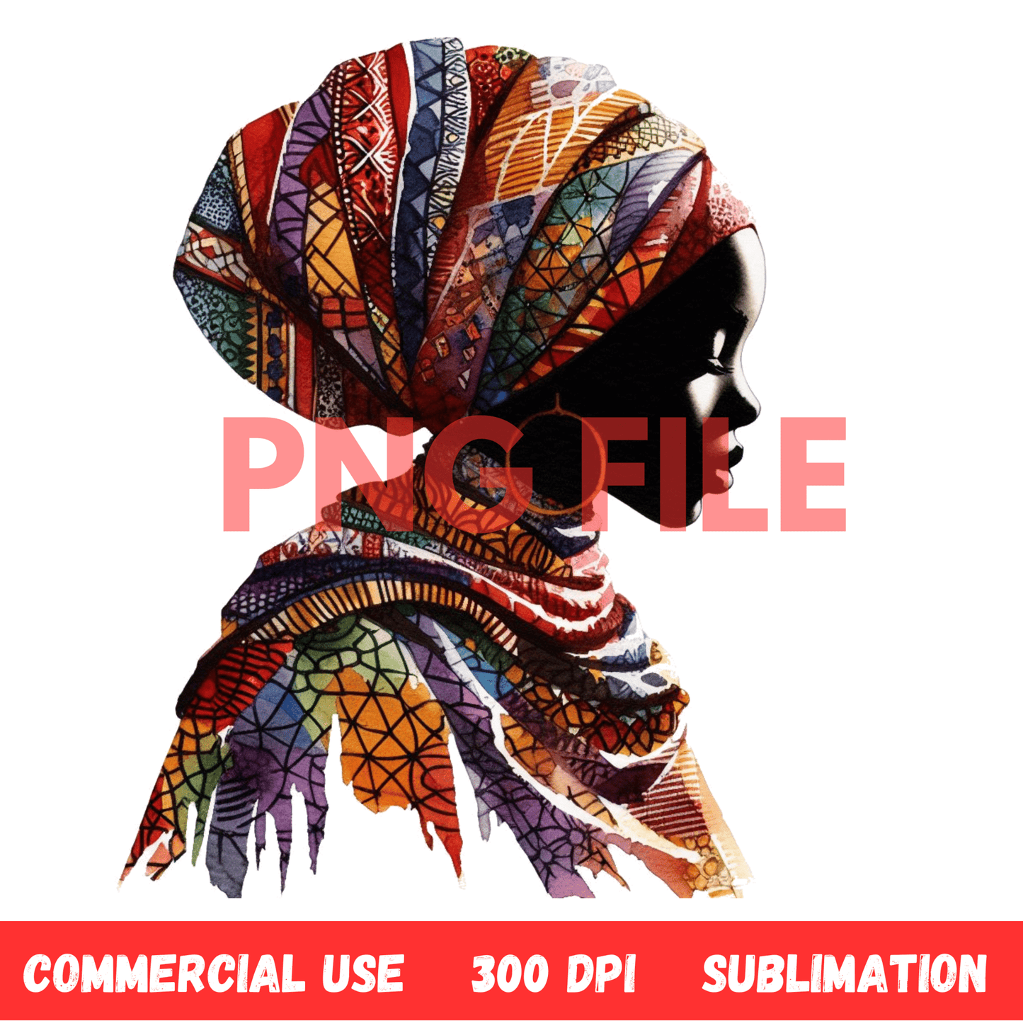Afro, BOHO, Muslim, African, Feminine, Black Woman - Inspired Digital Art Illustration - UrthNart