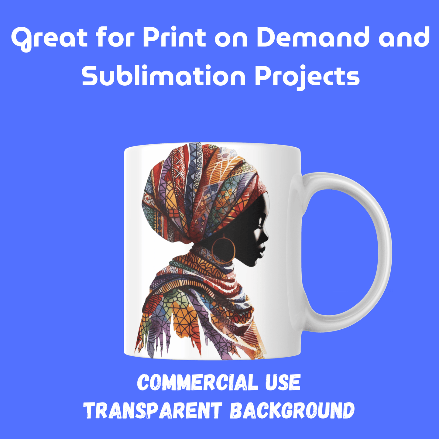 Afro, BOHO, Muslim, African, Feminine, Black Woman - Inspired Digital Art Illustration - UrthNart