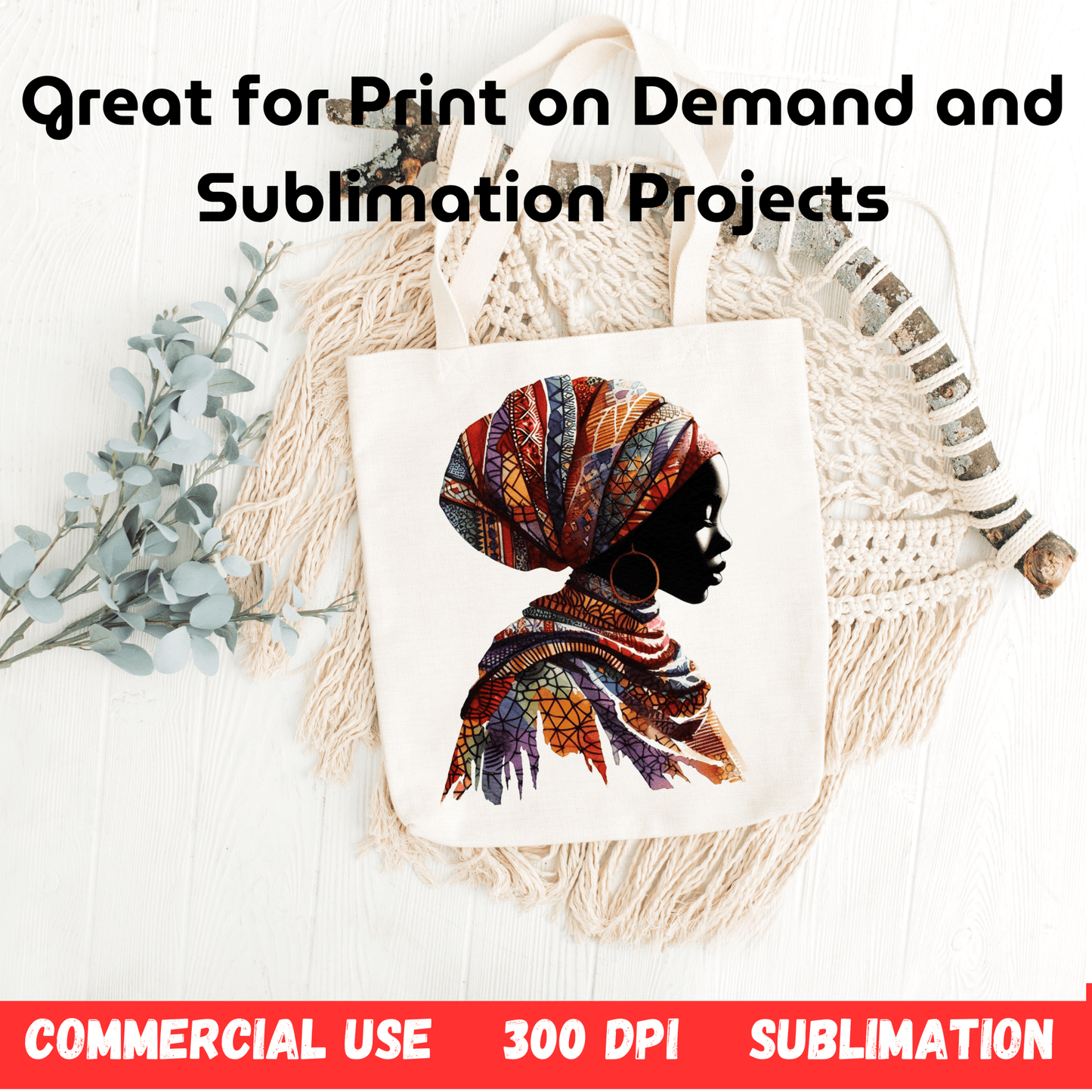 Afro, BOHO, Muslim, African, Feminine, Black Woman - Inspired Digital Art Illustration - UrthNart