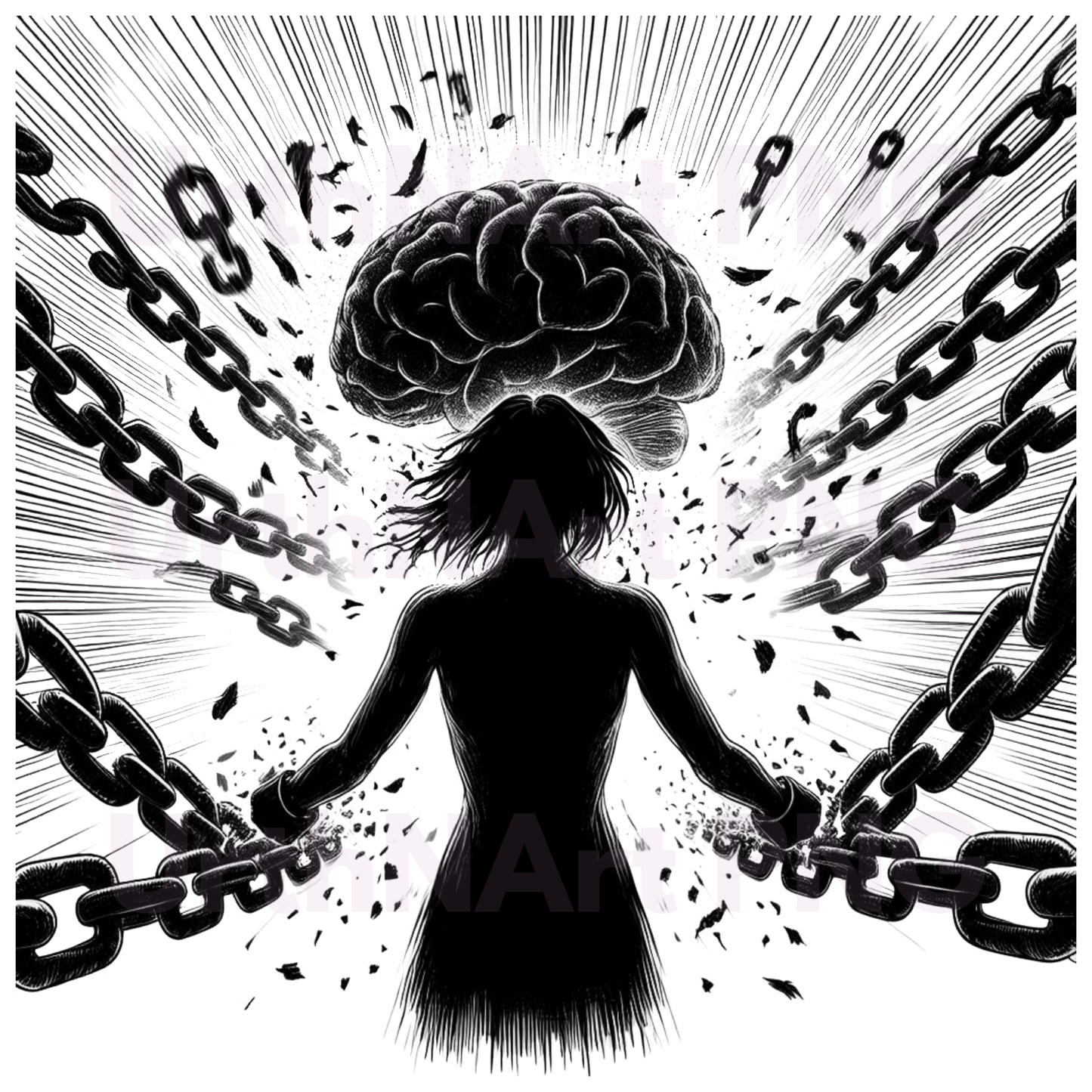 "Free the Mind" Feminine Liberation Art PNG – Digital Download - UrthNart