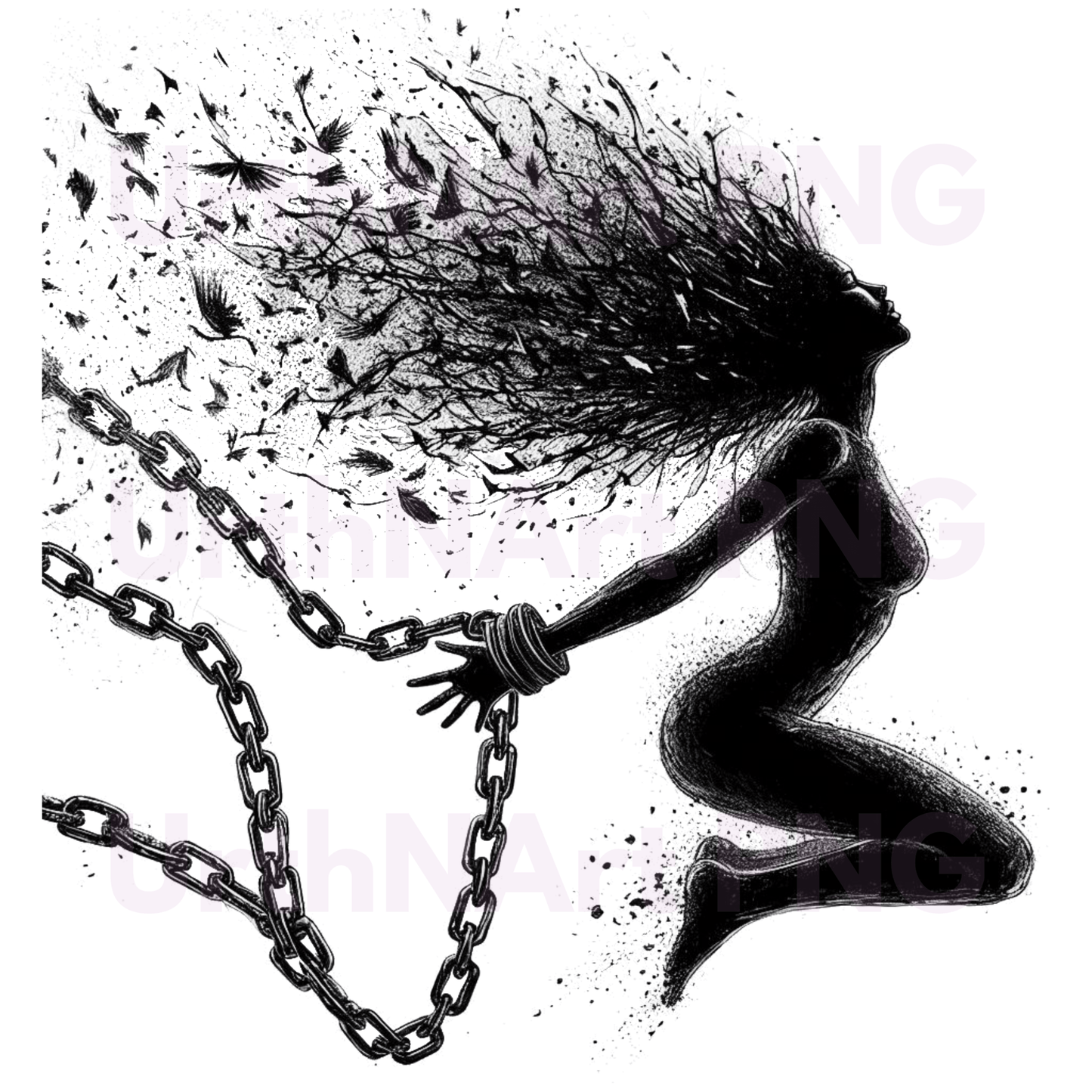 "Free the Mind" Feminine Liberation Art PNG – Digital Download - UrthNart