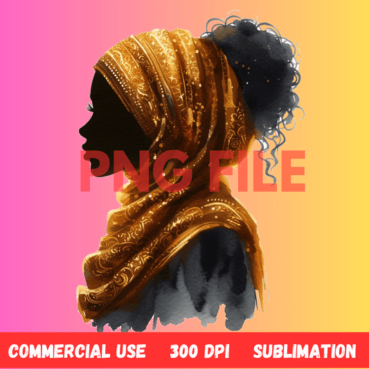 Afro, BOHO, Muslim, African, Feminine, Black Woman - Inspired Digital Art Illustration - UrthNart