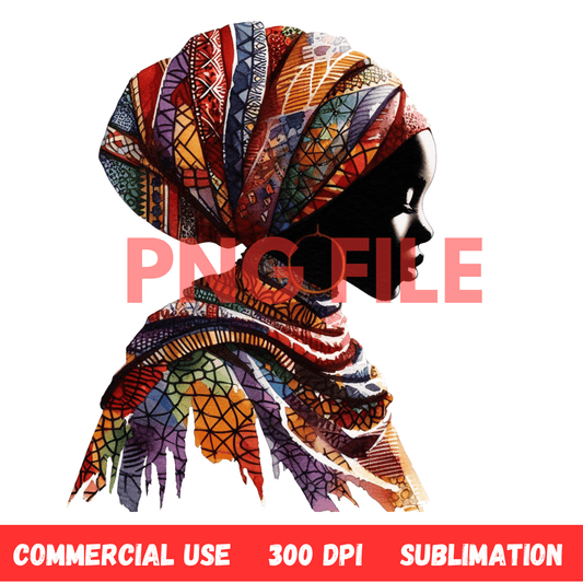 Afro, BOHO, Muslim, African, Feminine, Black Woman - Inspired Digital Art Illustration - UrthNart