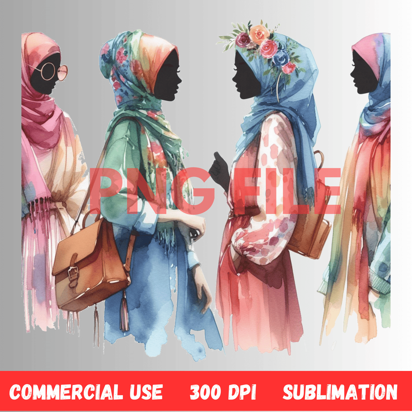 Afro, BOHO, Muslim, African, Feminine, Black Woman - Inspired Digital Art Illustration - UrthNart