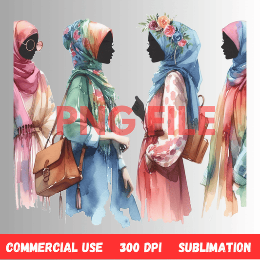 Afro, BOHO, Muslim, African, Feminine, Black Woman - Inspired Digital Art Illustration - UrthNart