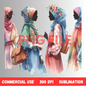 Afro, BOHO, Muslim, African, Feminine, Black Woman - Inspired Digital Art Illustration - UrthNart