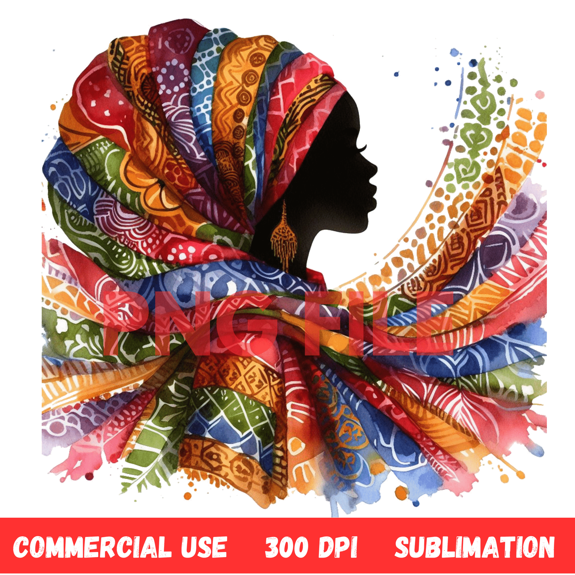 Afro, BOHO, Muslim, African, Feminine, Black Woman - Inspired Digital Art Illustration - UrthNart