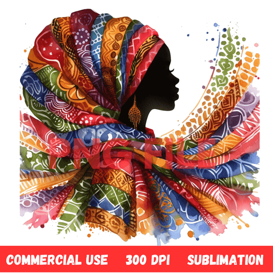 Afro, BOHO, Muslim, African, Feminine, Black Woman - Inspired Digital Art Illustration - UrthNart