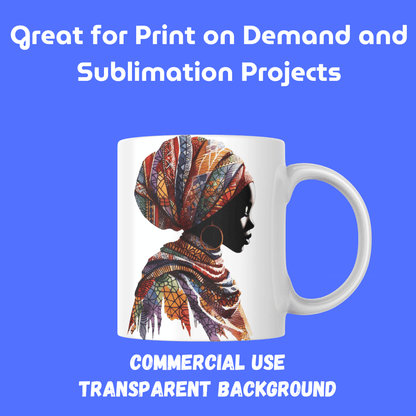 Afro, BOHO, Muslim, African, Feminine, Black Woman - Inspired Digital Art Illustration - UrthNart