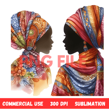 Afro, BOHO, Muslim, African, Feminine, Black Woman - Inspired Digital Art Illustration - UrthNart