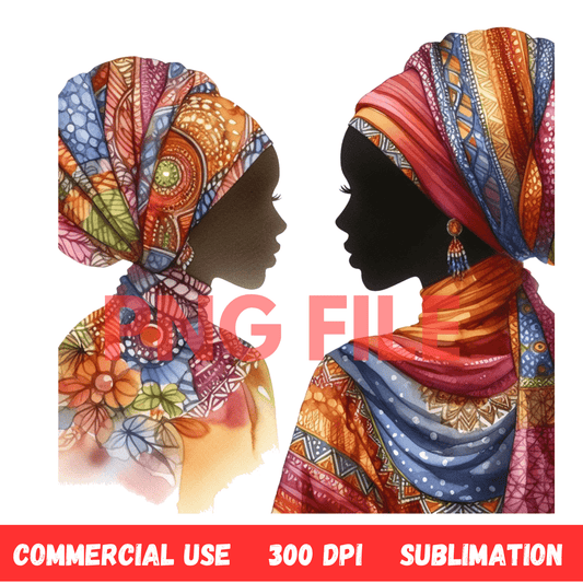 Afro, BOHO, Muslim, African, Feminine, Black Woman - Inspired Digital Art Illustration - UrthNart