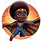 Clip Art Illustration – Child Superhero, Positive Images, African American Children, Black Kids - UrthNart