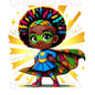 Clip Art Illustration – Child Superhero, Positive Images, African American Children, Black Kids - UrthNart
