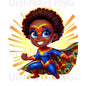 Clip Art Illustration – Child Superhero, Positive Images, African American Children, Kids - UrthNart