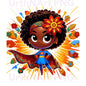 Clip Art Illustration – Child Superhero, Positive Images, Black Girl Magic, African American Children, Kids - UrthNart