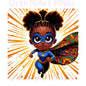 Clip Art Illustration – Child Superhero, Positive Images, Black Girl Magic, African American Children, Kids - UrthNart