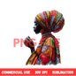 Digital Art Illustration: Afro, BOHO, Prayer, Meditation, Feminine, Silhouette, Black, Muslim Woman - UrthNart