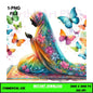 Digital Art Illustration – Muslim Woman and Butterfies PNG - UrthNart