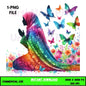 Digital Art Illustration – Muslim Woman and Butterfies PNG | The Beauty of Modesty Collection - UrthNart