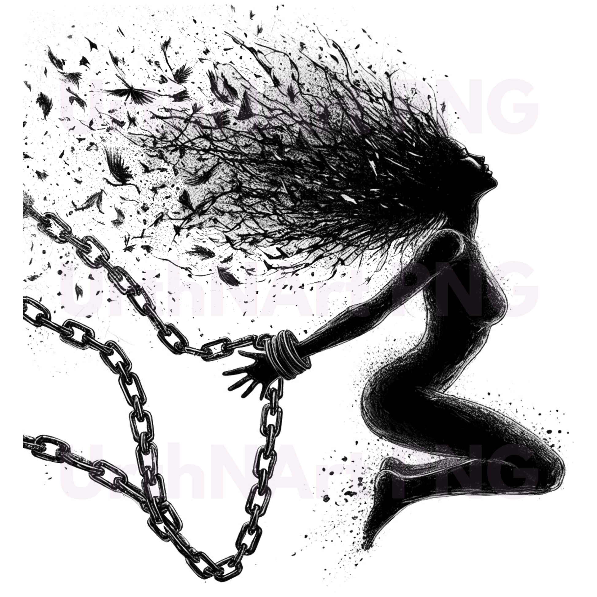 "Free the Mind" Feminine Liberation Art PNG – Digital Download - UrthNart